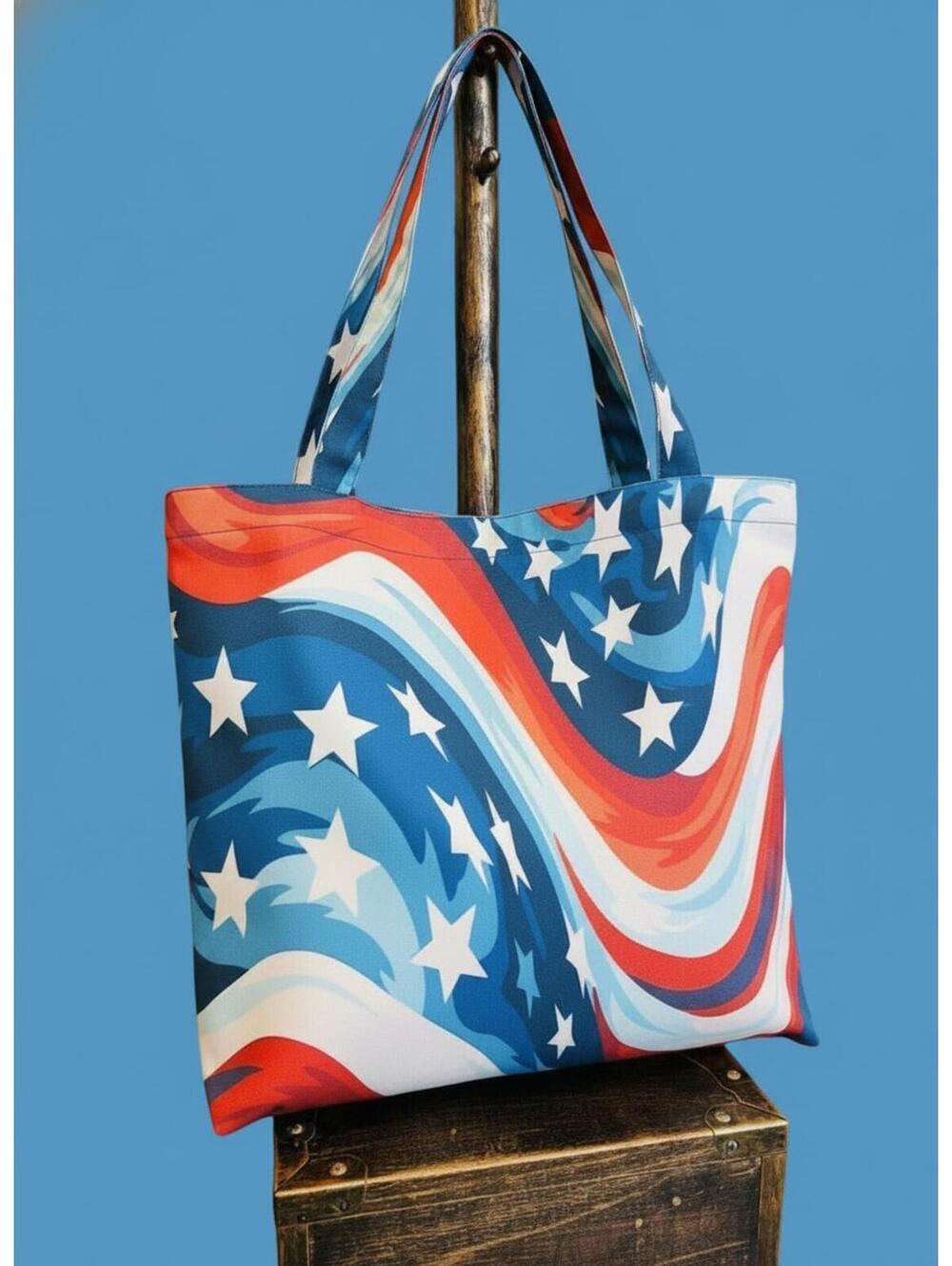 Red, White and Blue Stars and Stripes Tote Bag